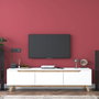 Hanah Home Soporte de TV D1 - 2472 Blanco y Nogal